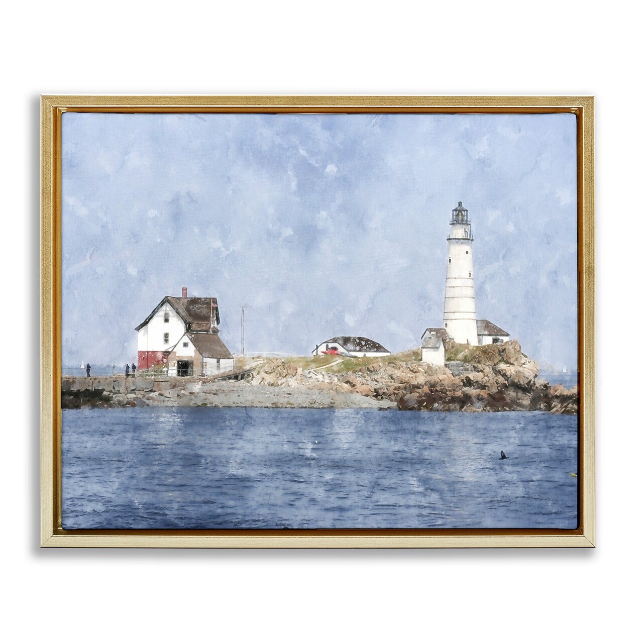 Stupell Industries Picturesque Lighthouse Island Floating Frame, design by Kim Curinga